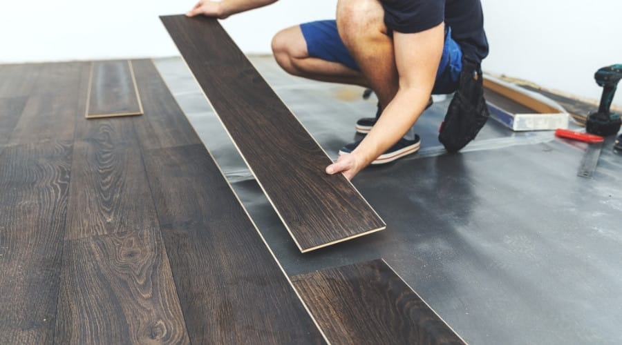Luxury vinyl plank flooring installation, Temecula