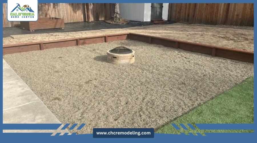 Gravel base preparation for patio installation