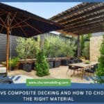 wood vs composite decking A beautifully landscaped backyard featuring a spacious new deck