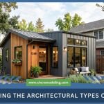 A modern, detached Accessory Dwelling Unit (ADU) in a residential backyard, with text reading "Analyzing the architectural types of ADUs."