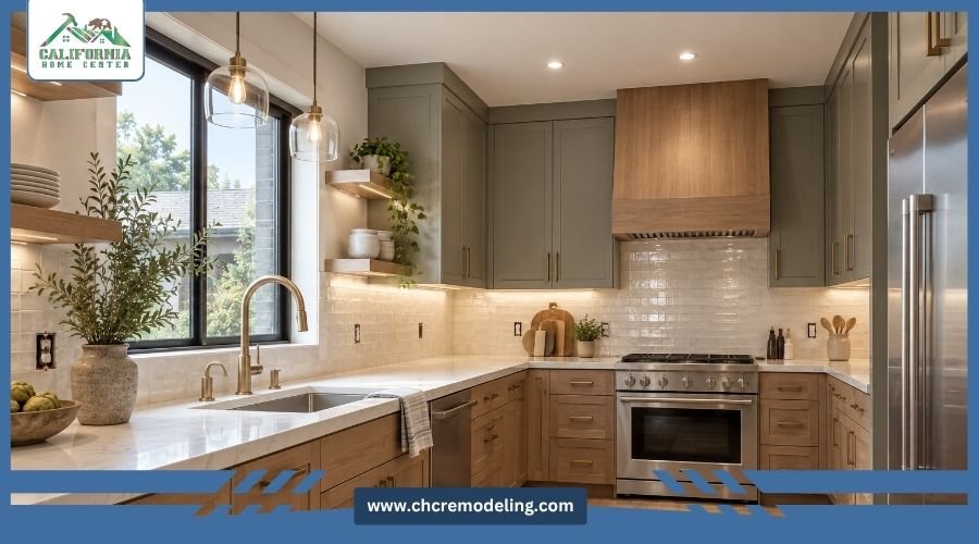 Kitchen cabinets and countertops installed during a Temecula kitchen remodel